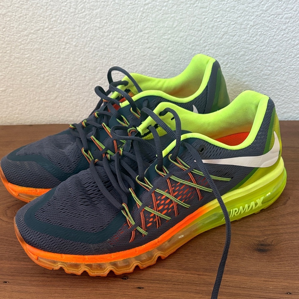 Nike Air Max Sneakers - Gray, Neon Green, Orange